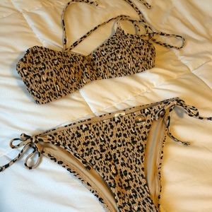 Cheetah/ Leopard crinkle bikini bottoms